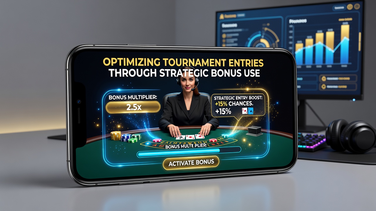 Mobile player reviewing bonus balance and upcoming live dealer tournament schedule